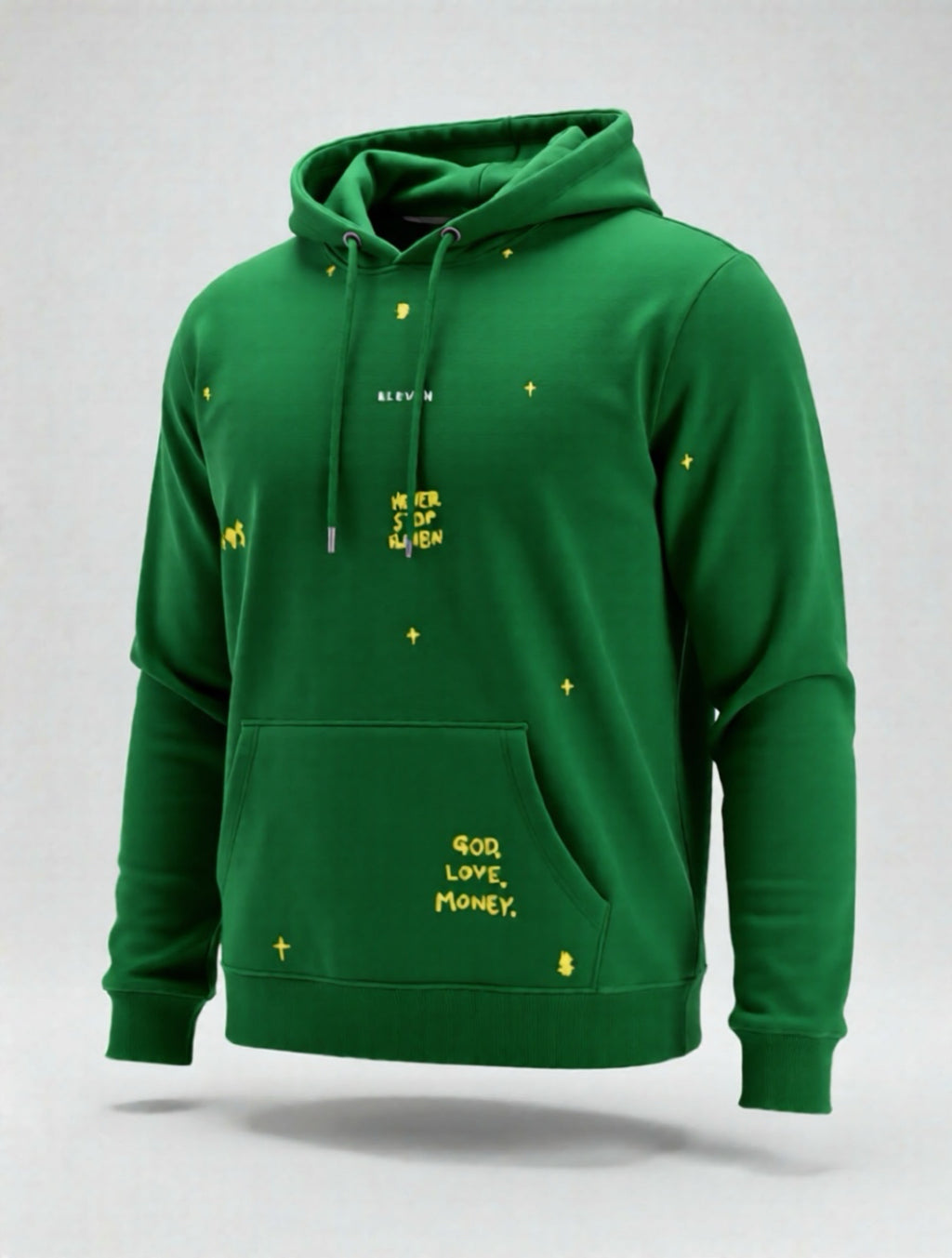 GOD. LOVE. MONEY. HOODIE - GREEN