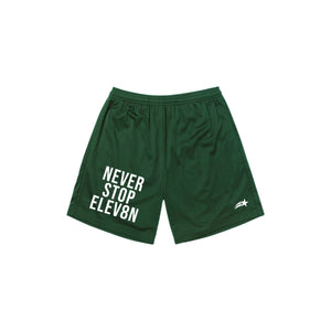 FOREST GREEN "NSE" Mesh Shorts