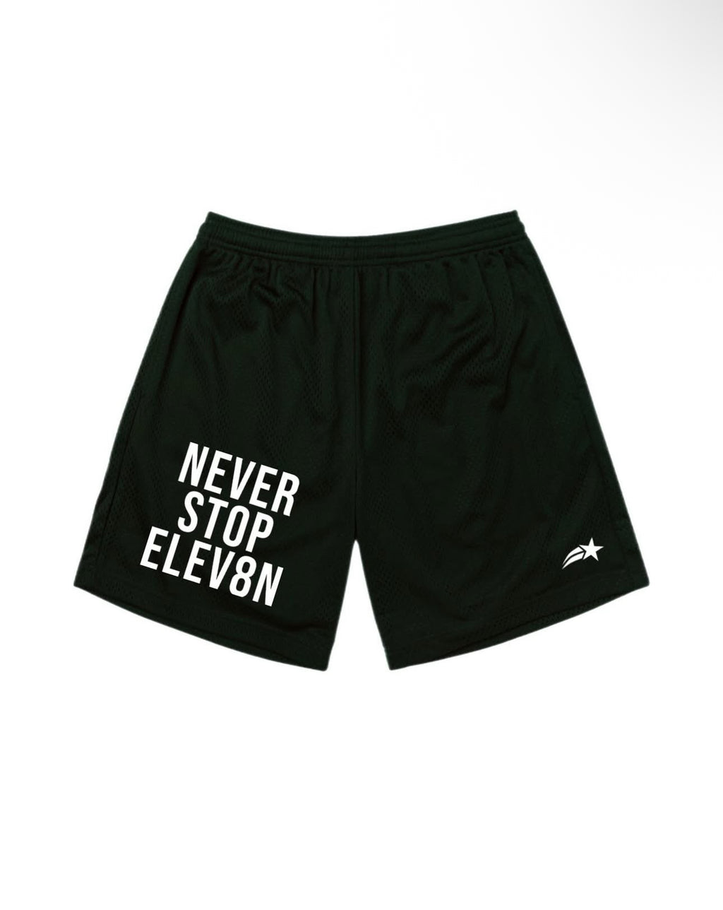 Black "NSE" Mesh Shorts