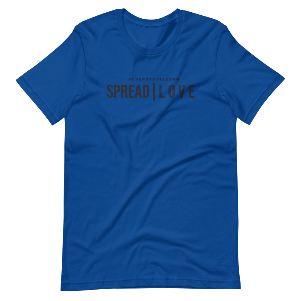 Short Sleeve “Spread Love” T-Shirt “Royal Blue / Black”