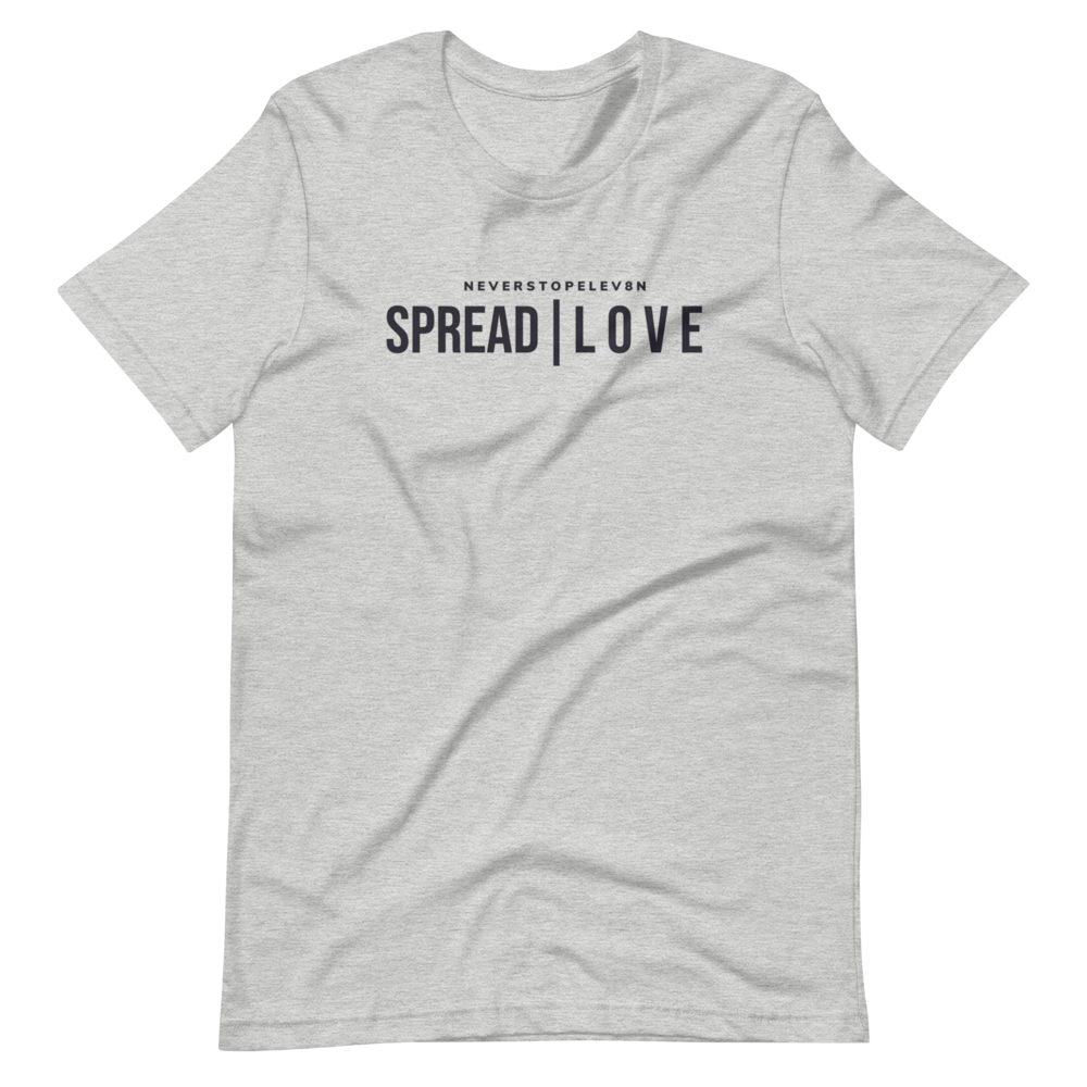 Short Sleeve “Spread Love” T-Shirt “Light Gray / Black”